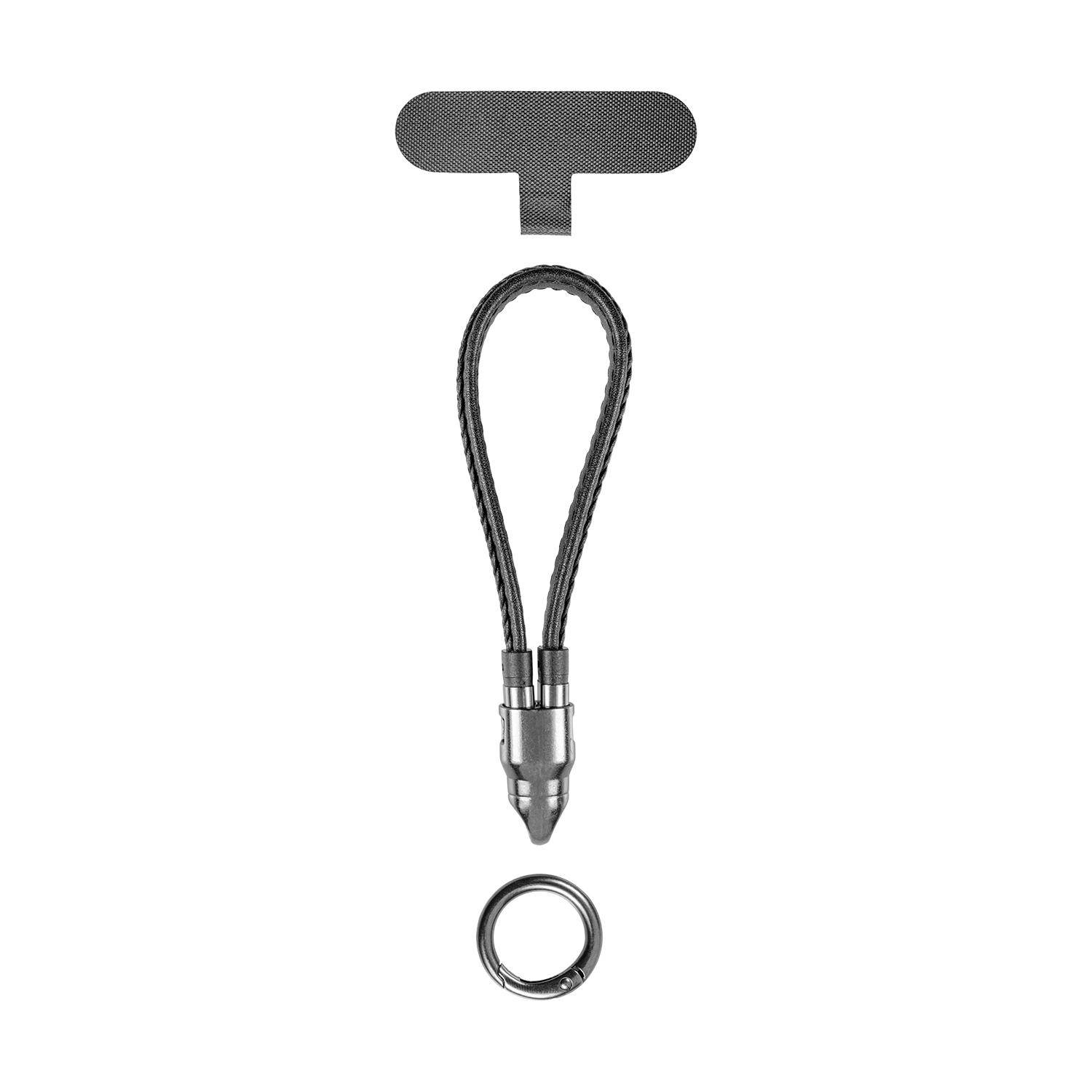 BerryBase USB-C Schnellladekabel Schlüsselanhänger, Zinklegierung, 240W PD3.1, 20cm, schwarz