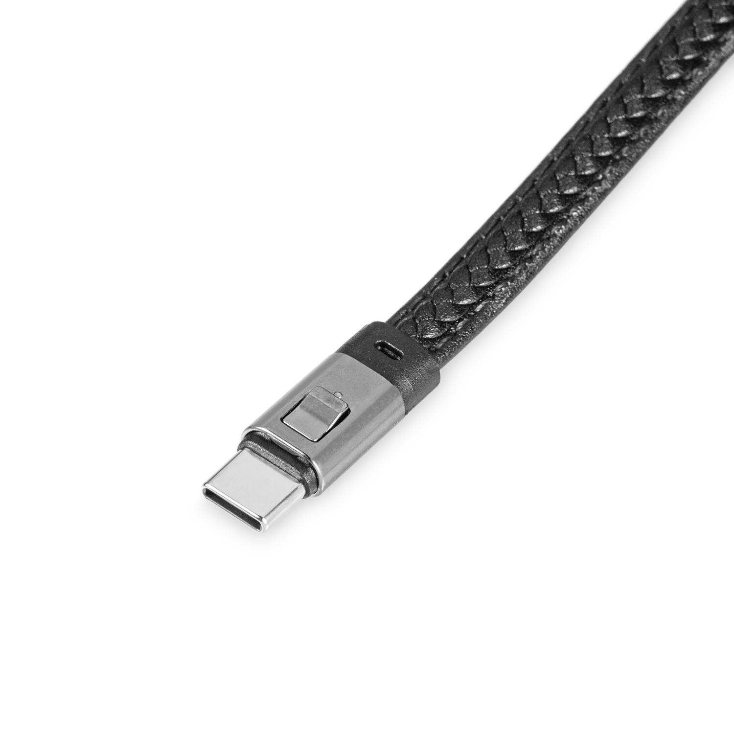 BerryBase USB-C Schnellladekabel Schlüsselanhänger, Zinklegierung, 240W PD3.1, 20cm, schwarz