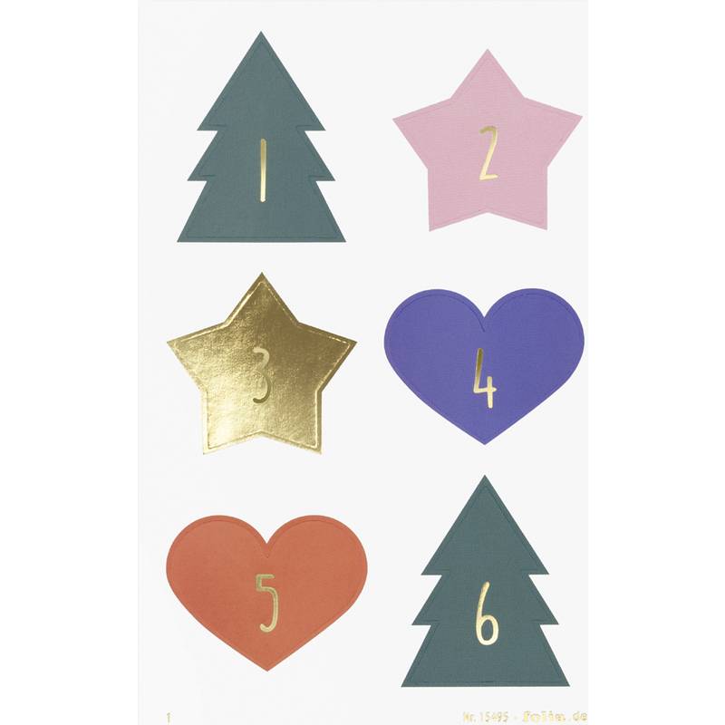 folia Adventskalender-Sticker "JOLLY MIX"