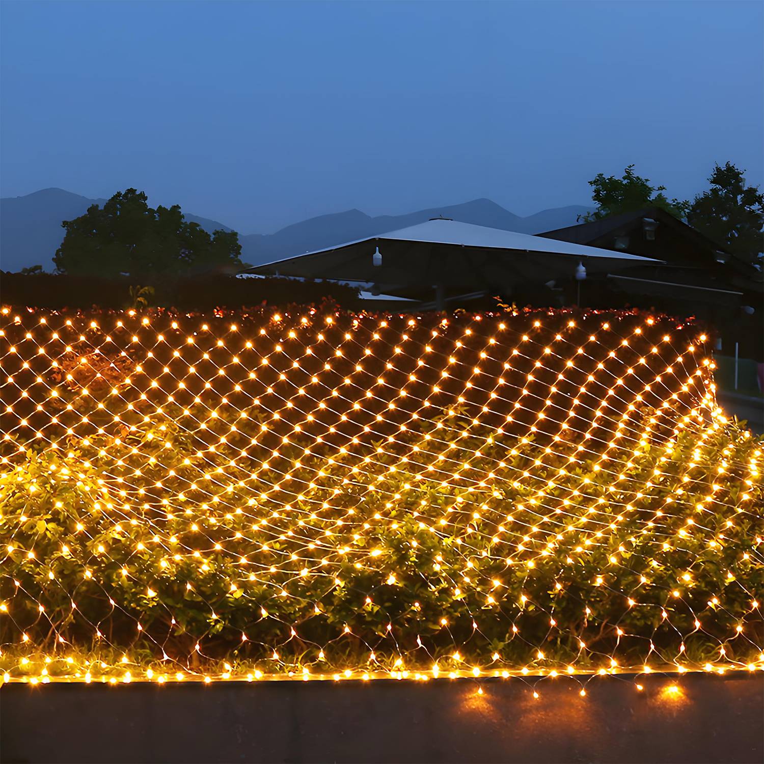 3x2M 200 LED Lichternetz 8 Lichtmodi Lichterkette Wasserdicht Innen Außen Weihnachten Party Garten Deko, Warmweiß