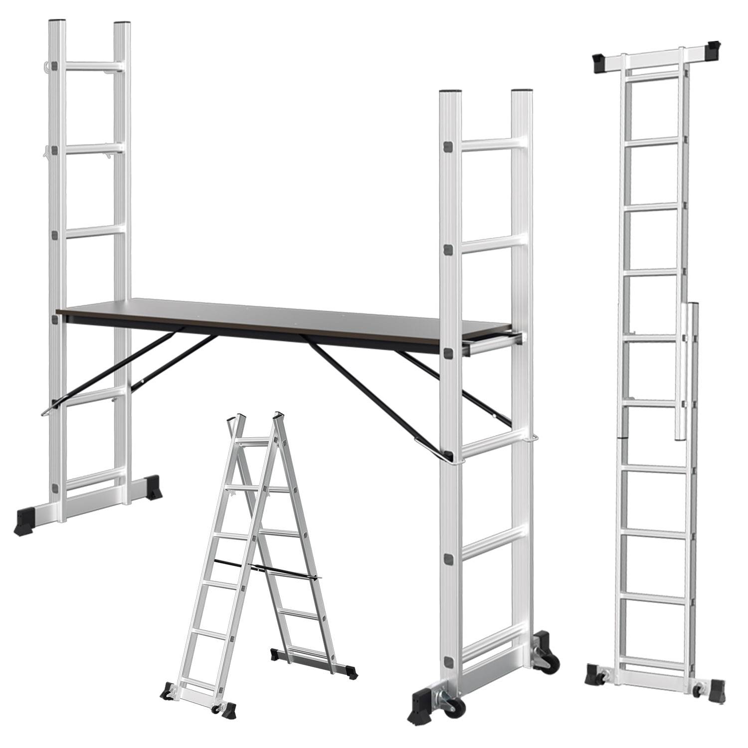 Arbeitsgerüst Baugerüst Arbeitsbühne Leiter Gerüst Stehleiter Multigerüst,Silber