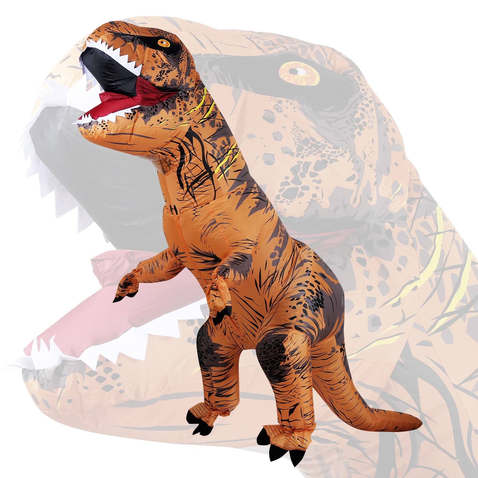 Aufblasbares Dinosaurier Kostüm 2m T-Rex Tyrannosaurus für Erwachsene Halloween Karneval Fasching