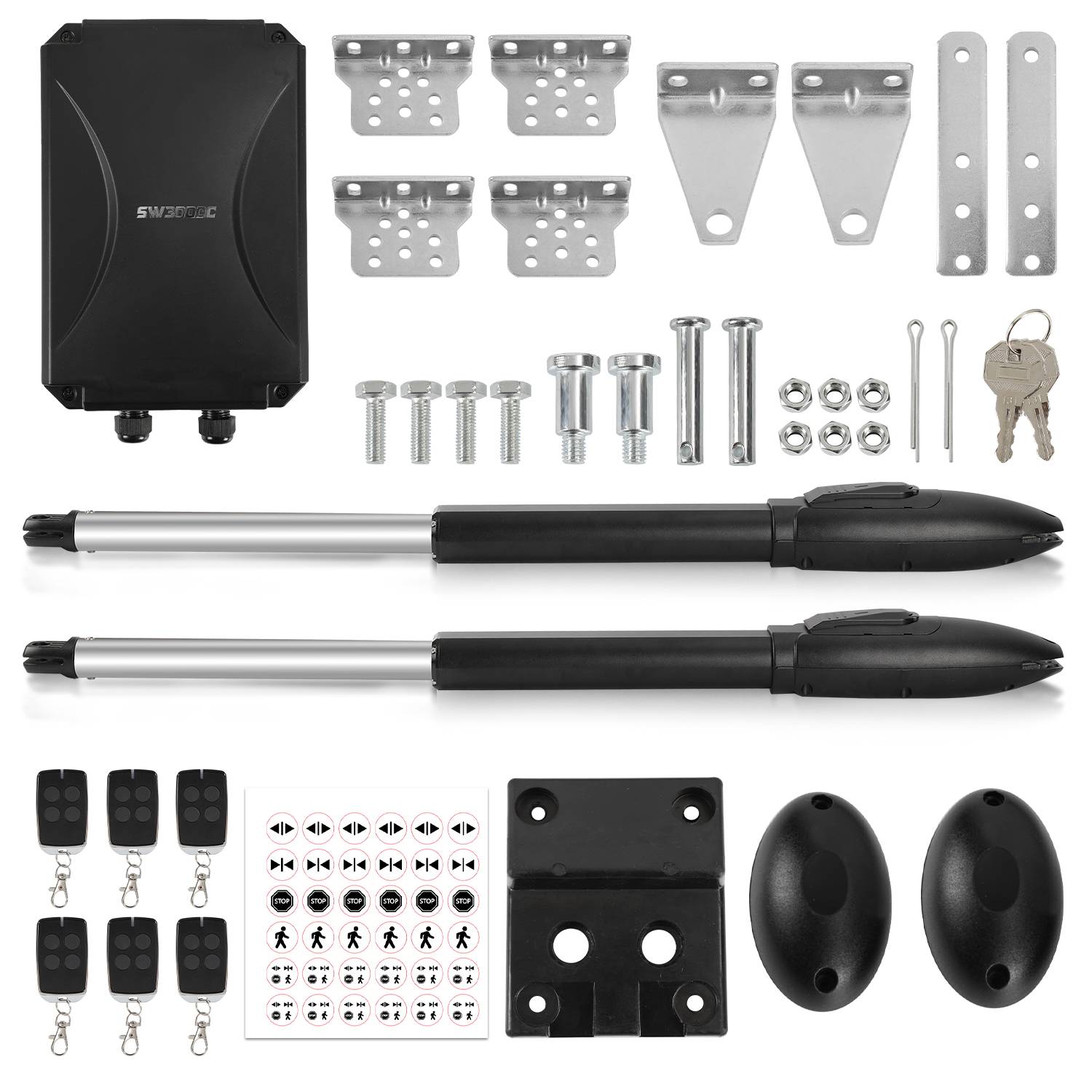 Schiebetorantrieb Automatischer Flügeltorantrieb 600kg Doppelflügeltorantrieb Torantrieb Drehtorantrieb Toröffner Drehtoröffner Set 300kg pro Flü
