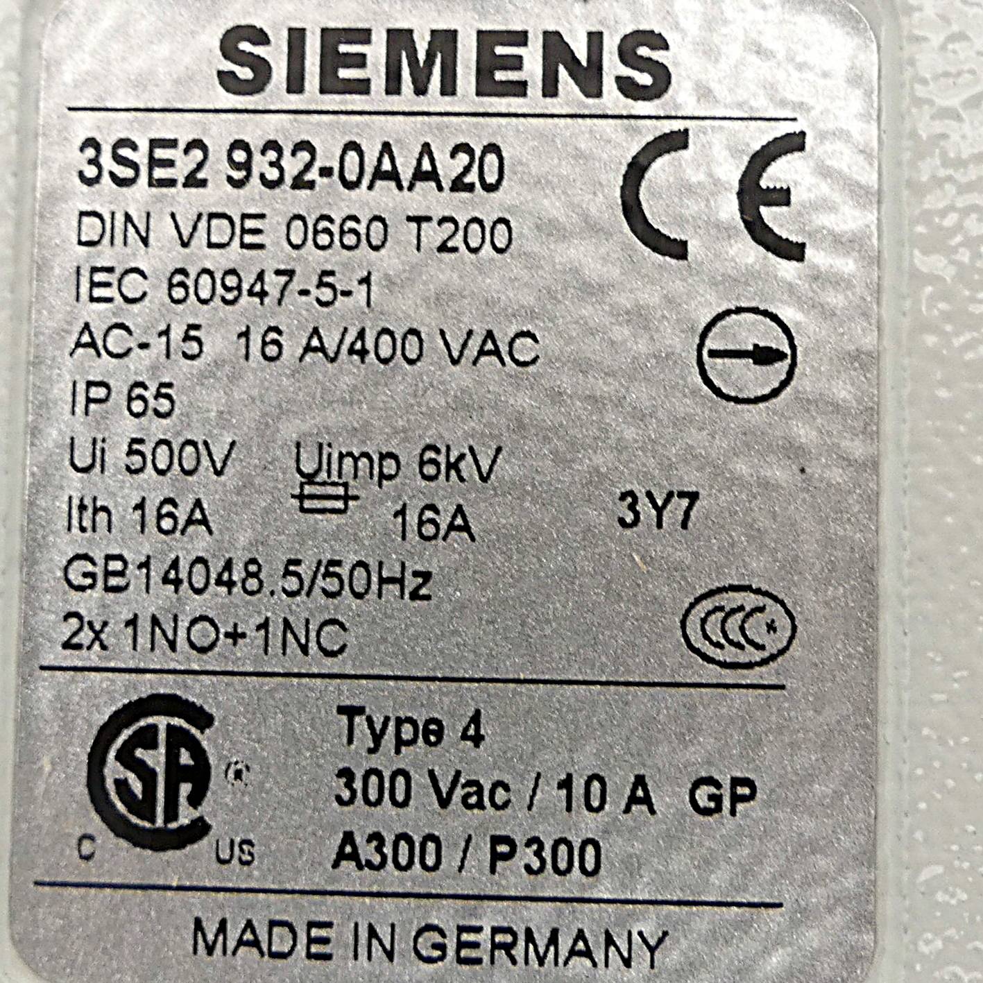 Siemens Fußtaster (3SE2 932-0AA20)