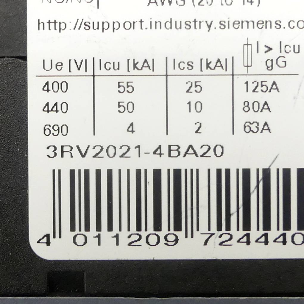 Siemens Leistungsschalter (3RV2021-4BA20)