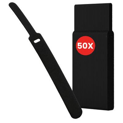 Label-The-Cable LTC PRO Basic Straps, Klett Kabelbinder, schwarz, 50er Pack Installation / Reinigung