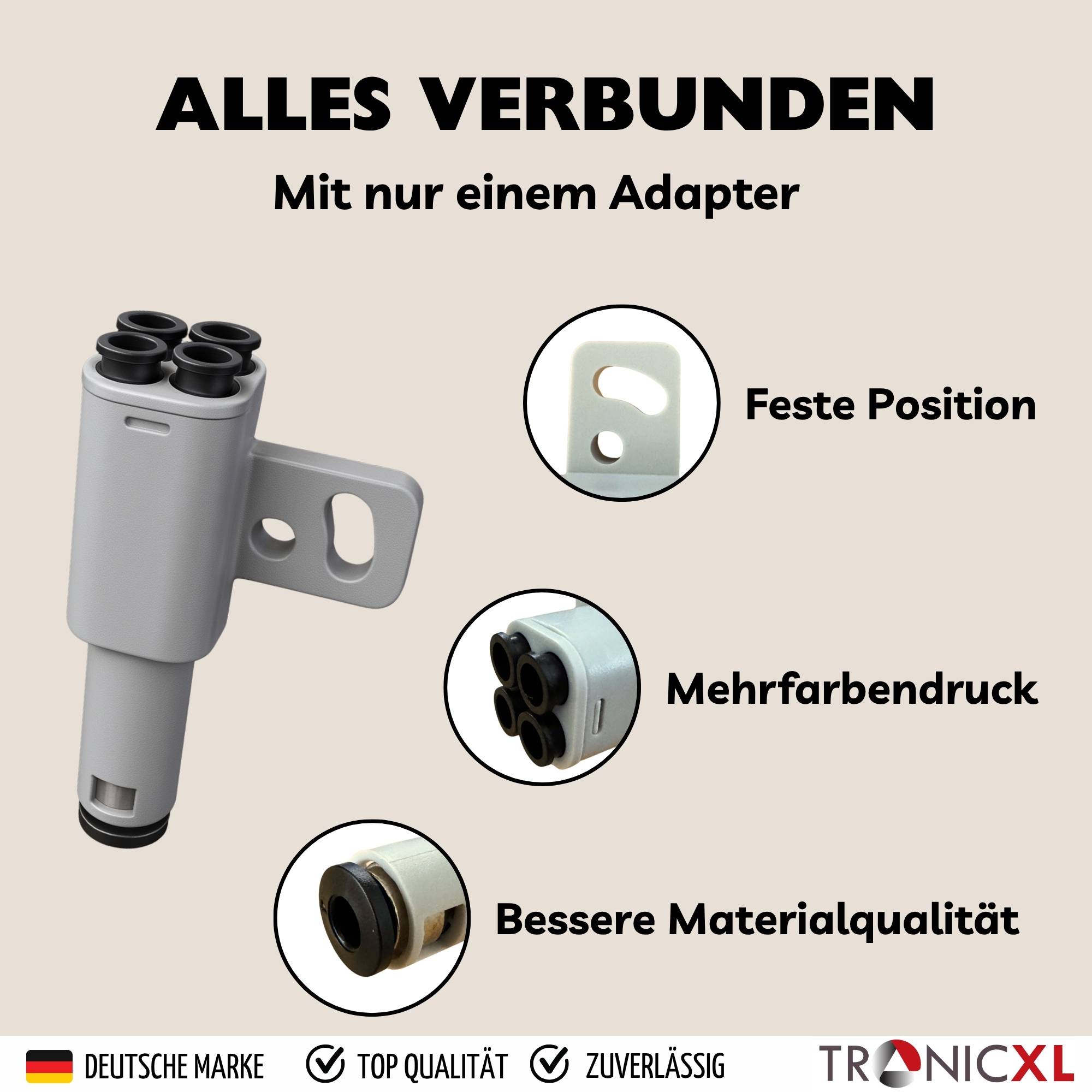 4-in-1 PTFE Adapter für Bambu Lab P1S P1P X1 X1C X1E AMS Zubehör