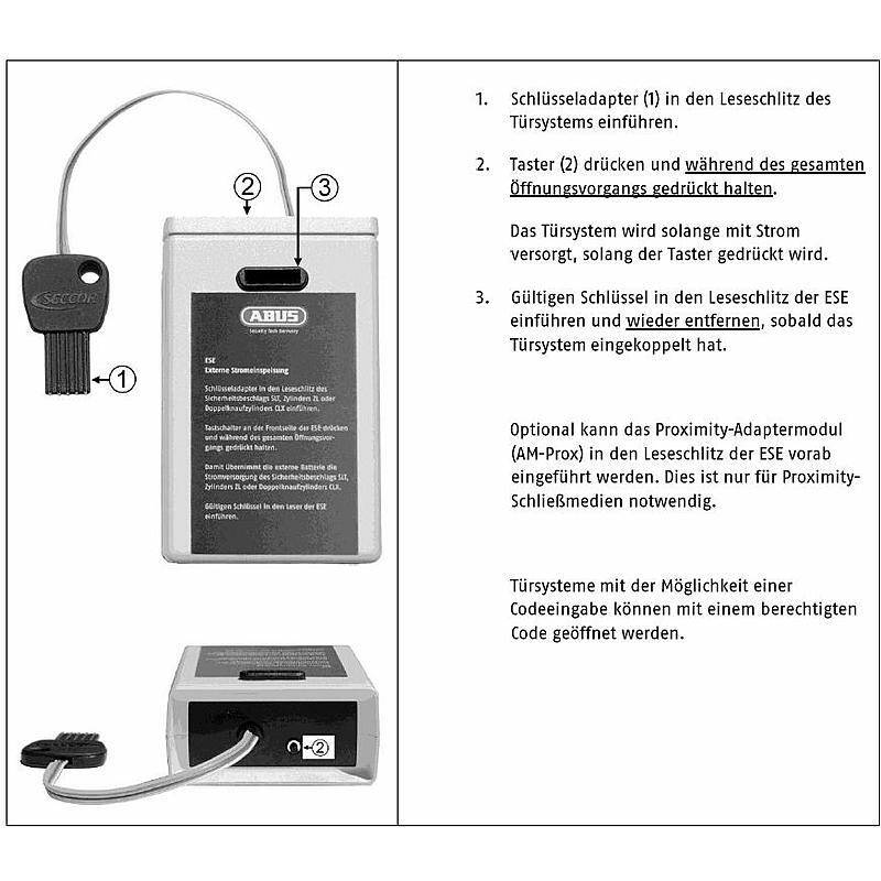 ABUS Seccor ESE zur externen Stromeinspeisung, Zubehörartikel, Externe Stromeinspeisung | kompatibel mit:ZL, CLX, SLT |