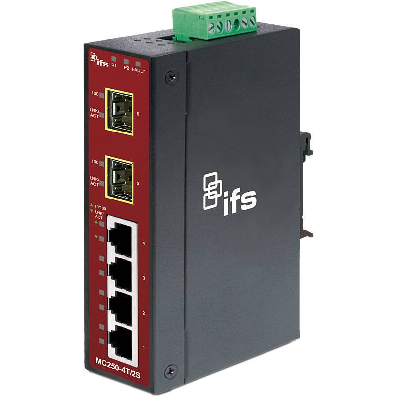 IFS MC250-4T/2S Medien-Konverter SFP, 4-Port, Zubehörartikel, Medienkonverter | Anwendung: Videoüberwachung | Farbe: Sc