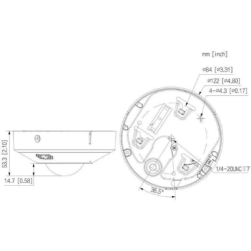 Dahua IPC-EBW5641P-AS IP-Kamera 6MPx T/N IP67, 6 MegapixelDome Kamera, Panorama Kamera | Blickwinkel:185° (Objektiv-Bre