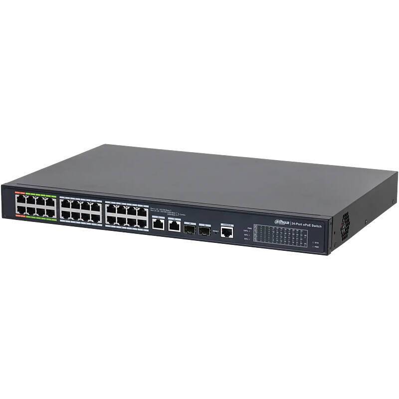 Dahua LR2226-24ET-360-V2 Switch 26-Port, ePoE, SFP, Switch, Zubehörartikel | Anwendung: Videoüberwachung | Farbe: Schwa