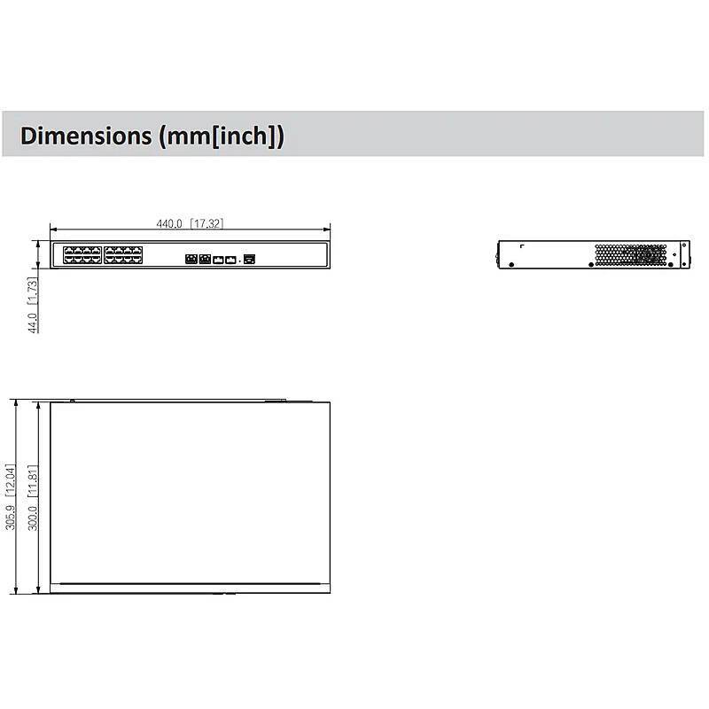 Dahua LR2226-24ET-360-V2 Switch 26-Port, ePoE, SFP, Switch, Zubehörartikel | Anwendung: Videoüberwachung | Farbe: Schwa