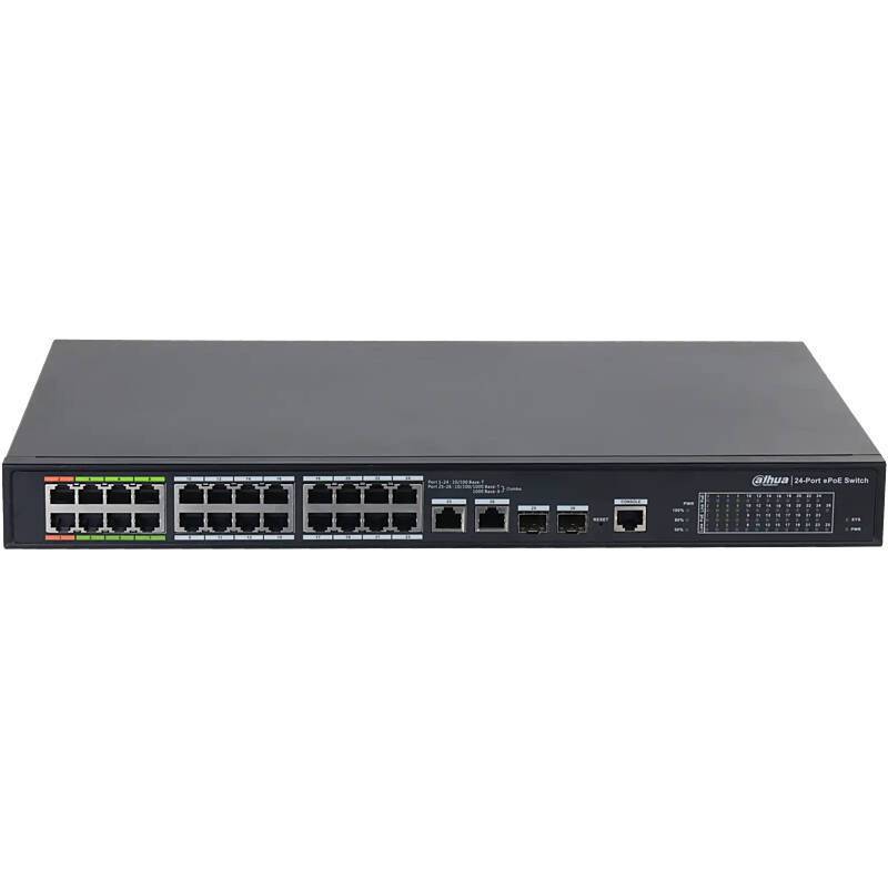 Dahua LR2226-24ET-360-V2 Switch 26-Port, ePoE, SFP, Switch, Zubehörartikel | Anwendung: Videoüberwachung | Farbe: Schwa