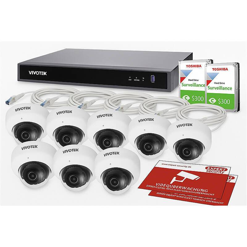 Profi-Kamerasystem 8x Dome 5MP Indoor + 16CH NVR, Mit intelligentem Cyberschutz für Ihr Firmennetzwerk: Mehrstufige Erk