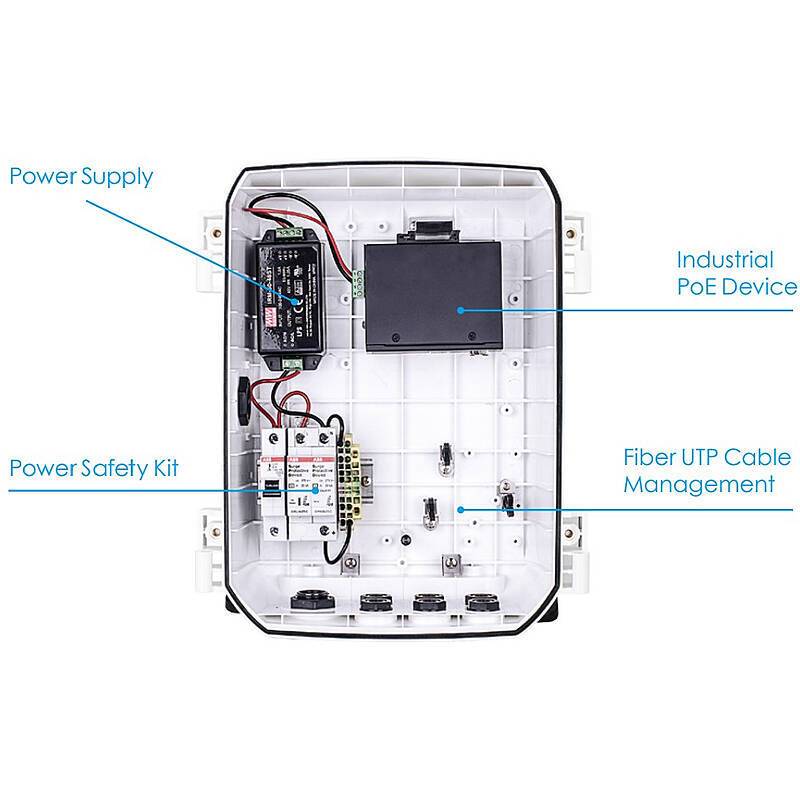 VIVOTEK Kamera-Anschlussbox 90W PoE, Glasfaser, Outdoor-Anschlusskasten (IP66 / IK10):geeignet für eine Vielzahl anÜber