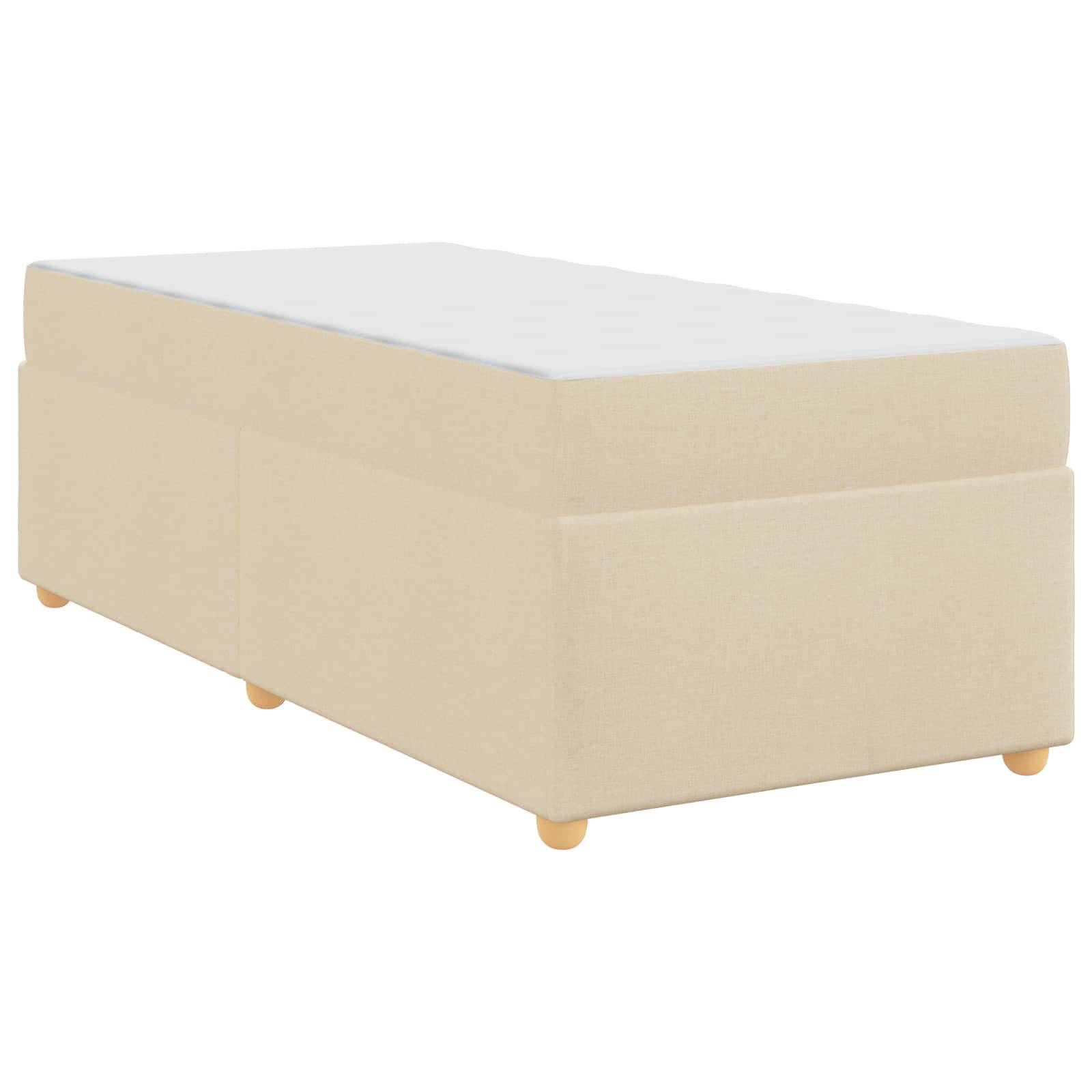 vidaXL Bettrahmen mit Matratze Creme 80 x 200 cm Stoff