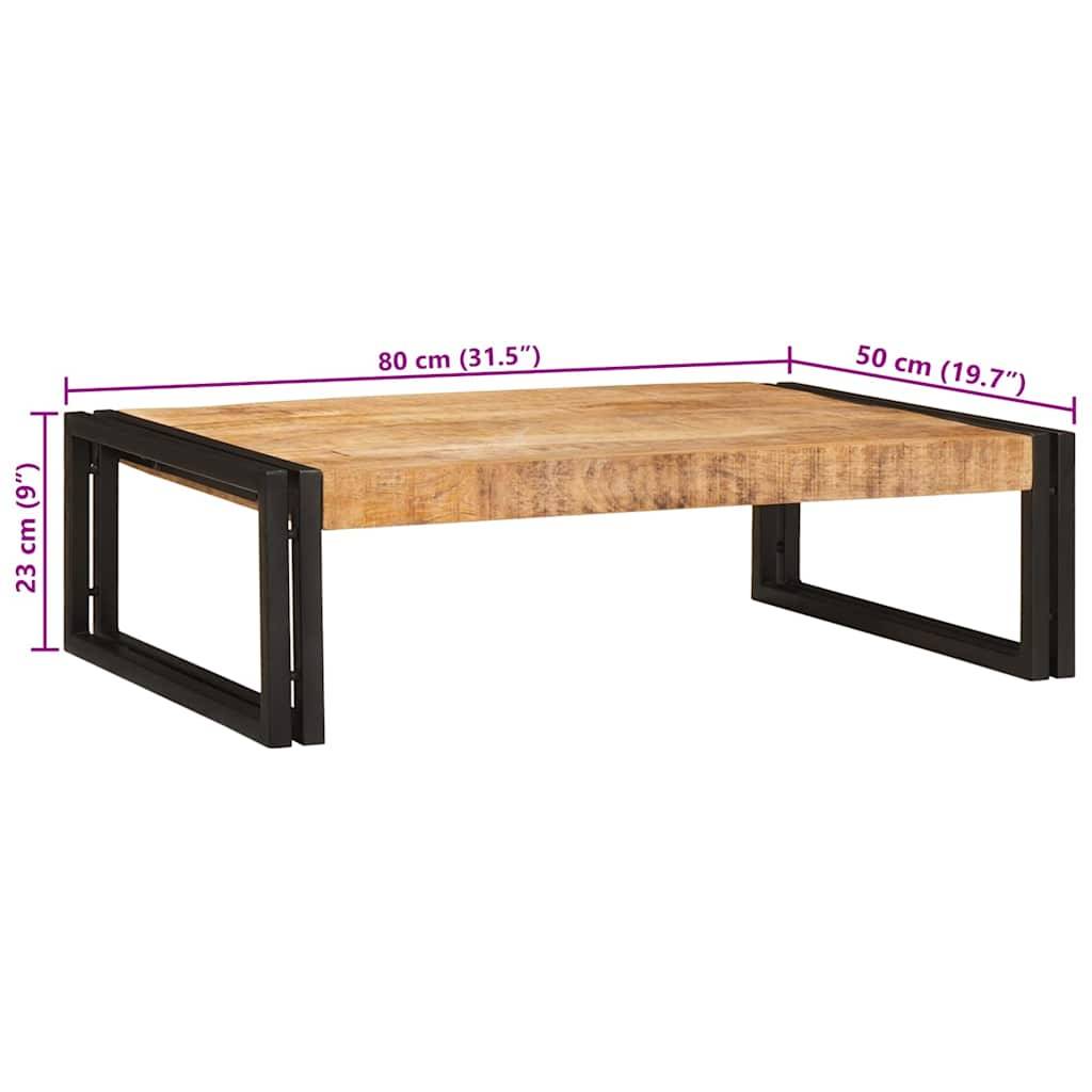 vidaXL Badregal für Braun 80 x 50 x 23 cm Massives rohes Mangoholz