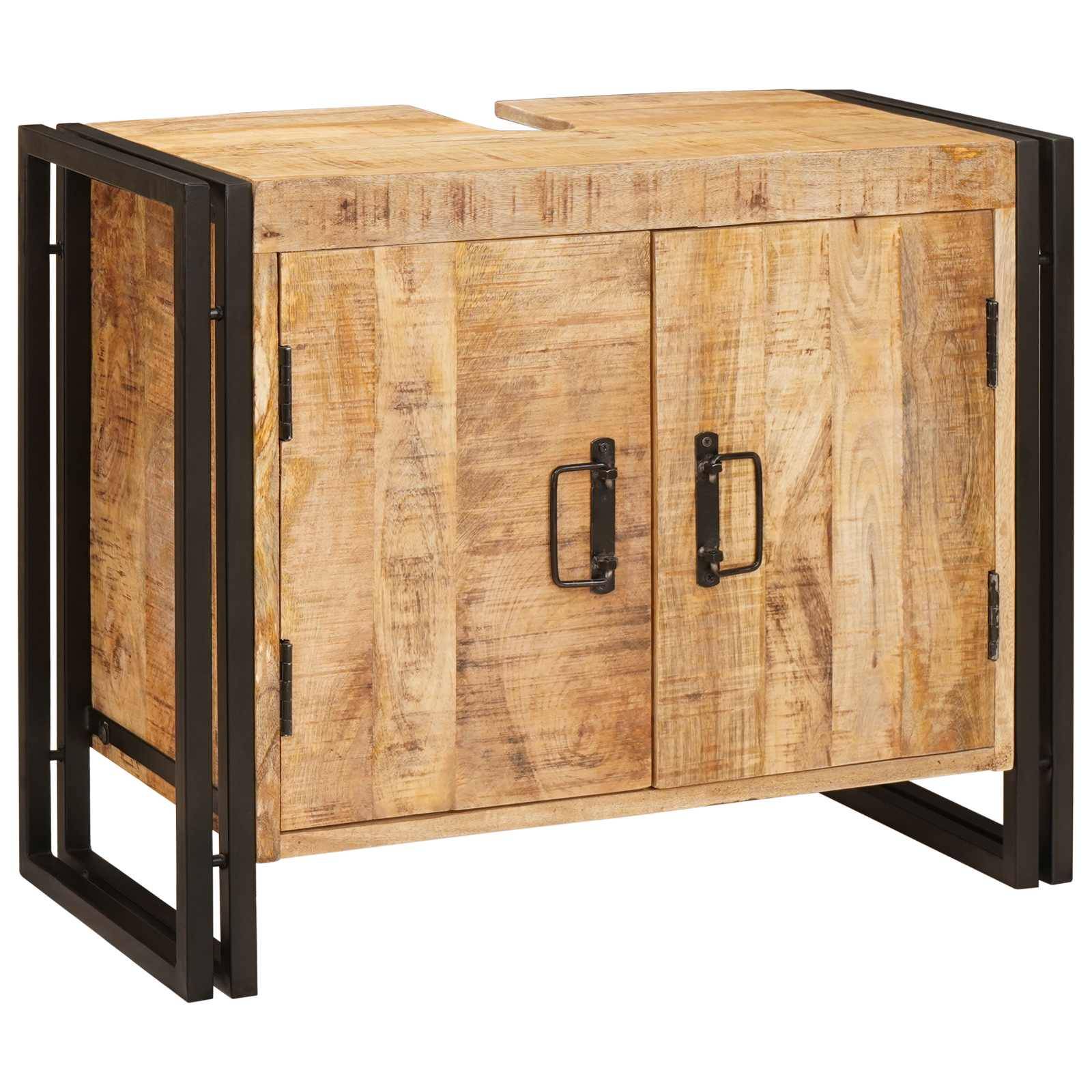 vidaXL Waschbeckenunterschrank Braun 71 x 33 x 58 cm Massivholz Mango