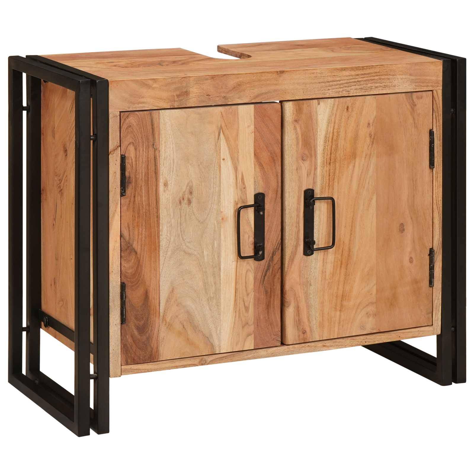 vidaXL Waschbeckenunterschrank Braun 71 x 33 x 58 cm Massivholz Akazie