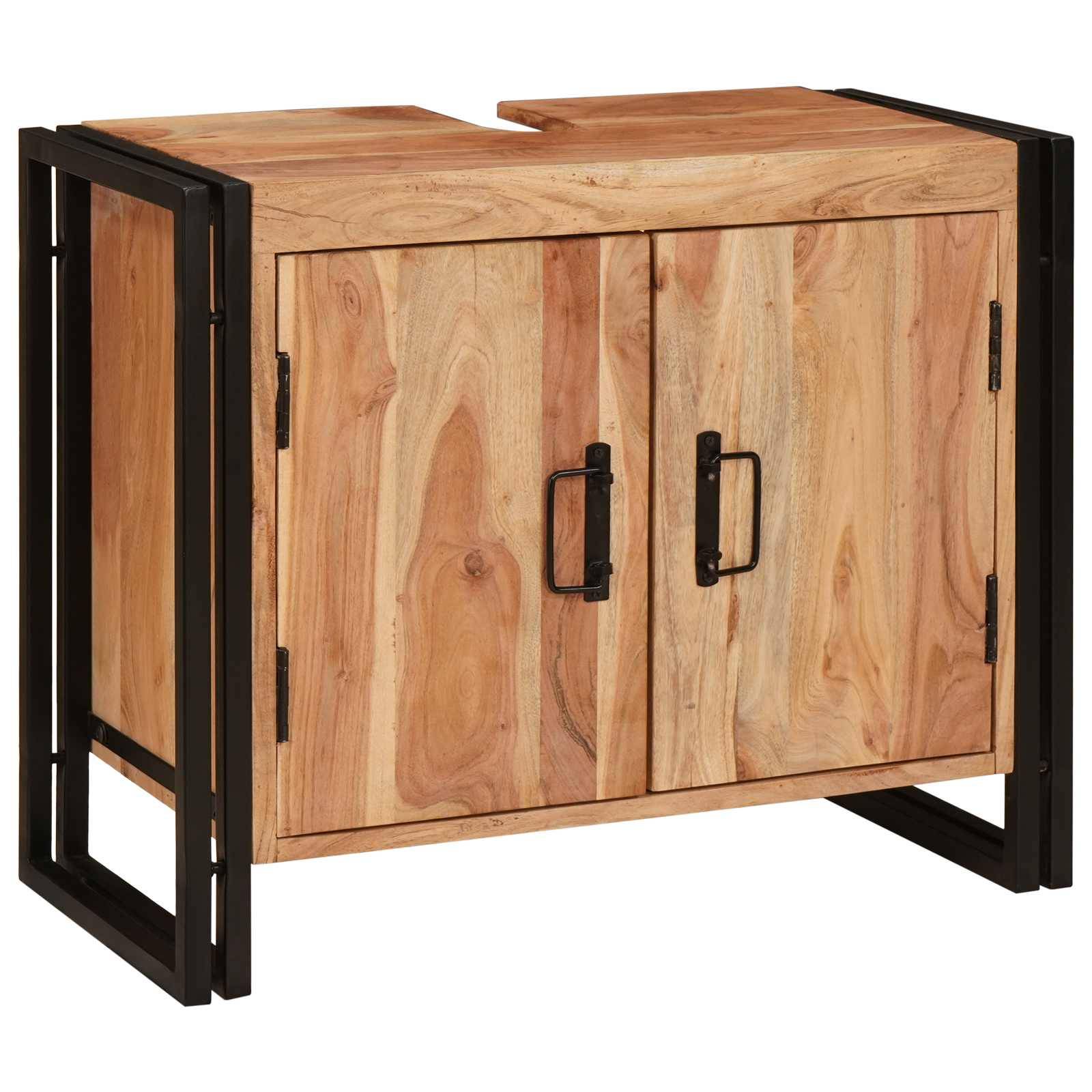 vidaXL Waschbeckenunterschrank Braun 71 x 33 x 58 cm Massivholz Akazie