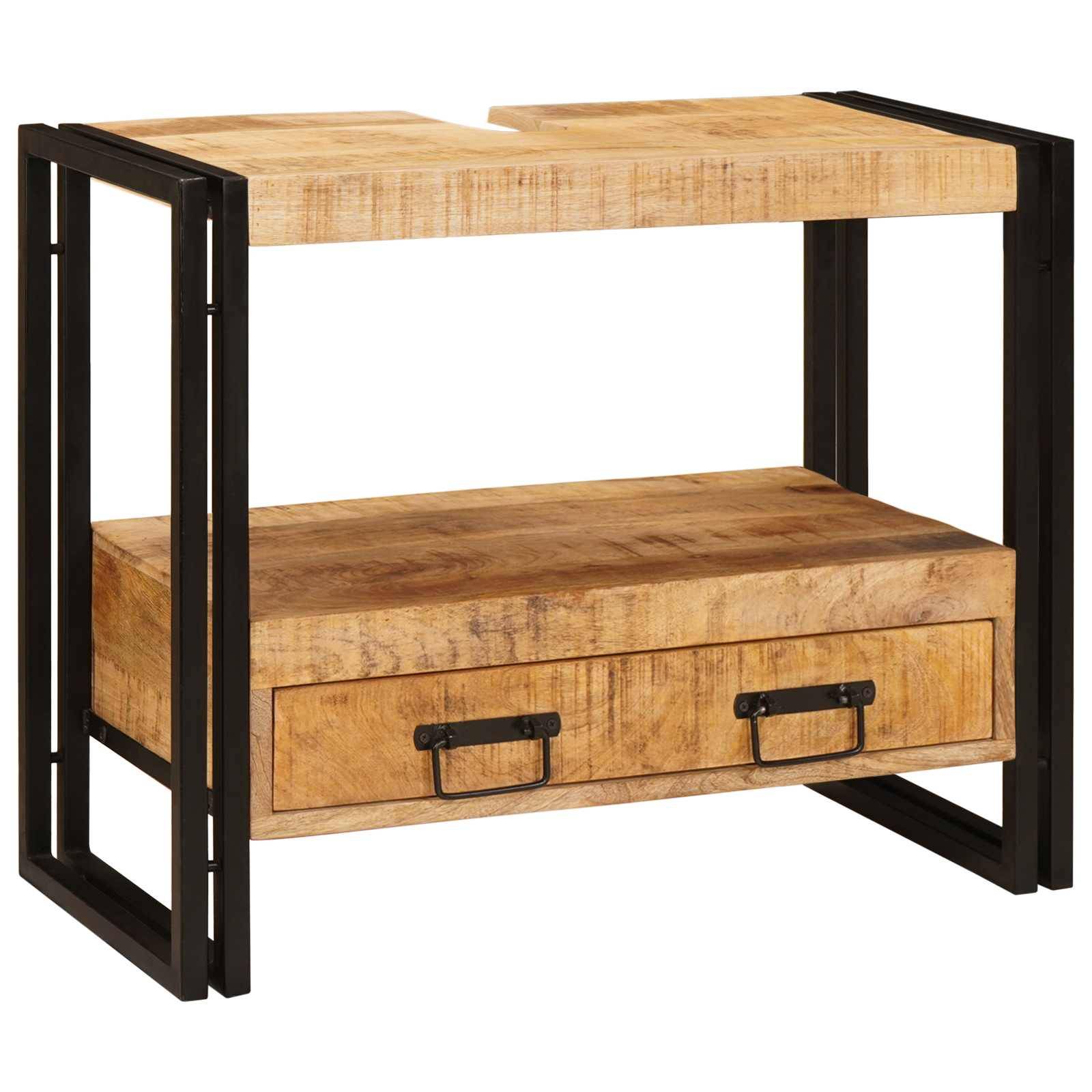 vidaXL Waschtischunterschrank Braun 71 x 33 x 58 cm Massivholz Mango