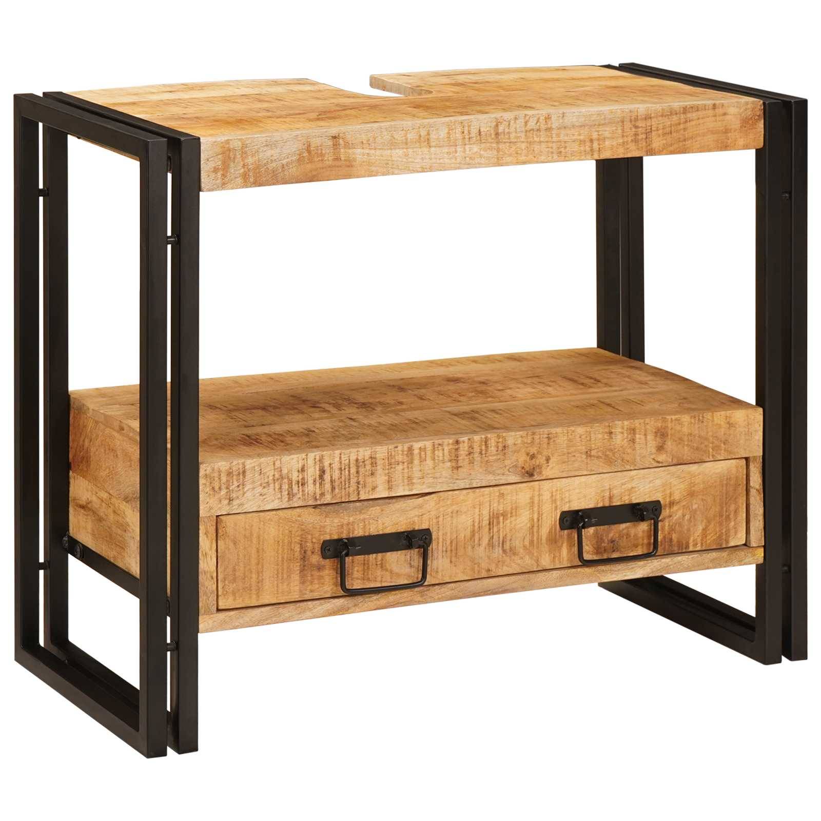 vidaXL Waschtischunterschrank Braun 71 x 33 x 58 cm Massivholz Mango