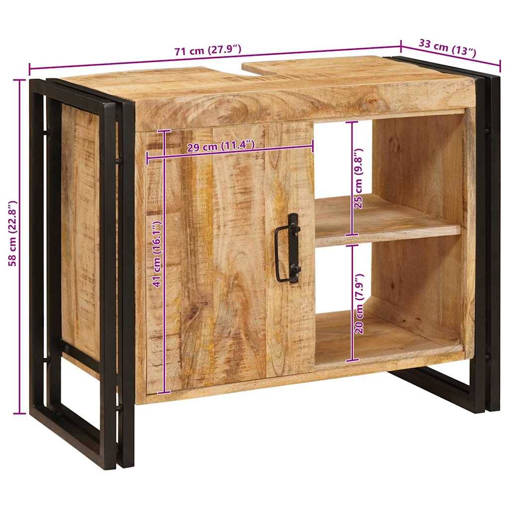 vidaXL Waschbeckenunterschrank Braun 71 x 33 x 58 cm Massivholz Mango
