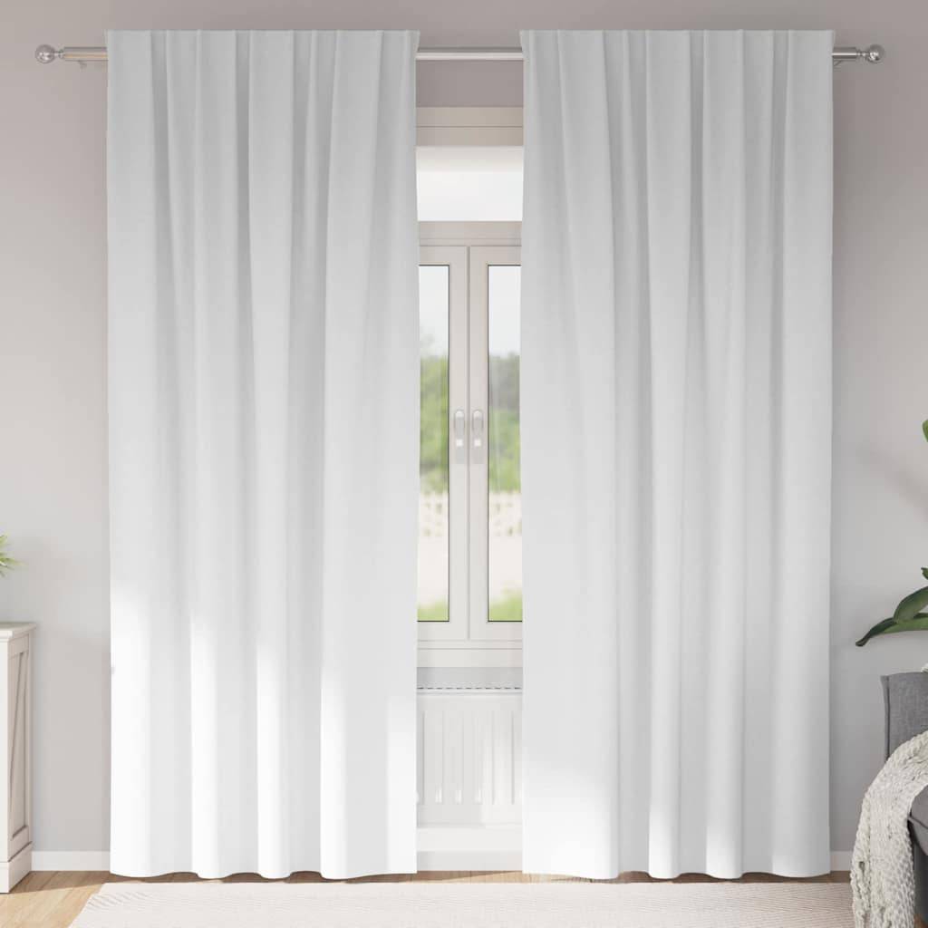 vidaXL Verdunkelungs-Vorhänge mit Ringen 2 pcs Reinweiß 245 x 140 cm