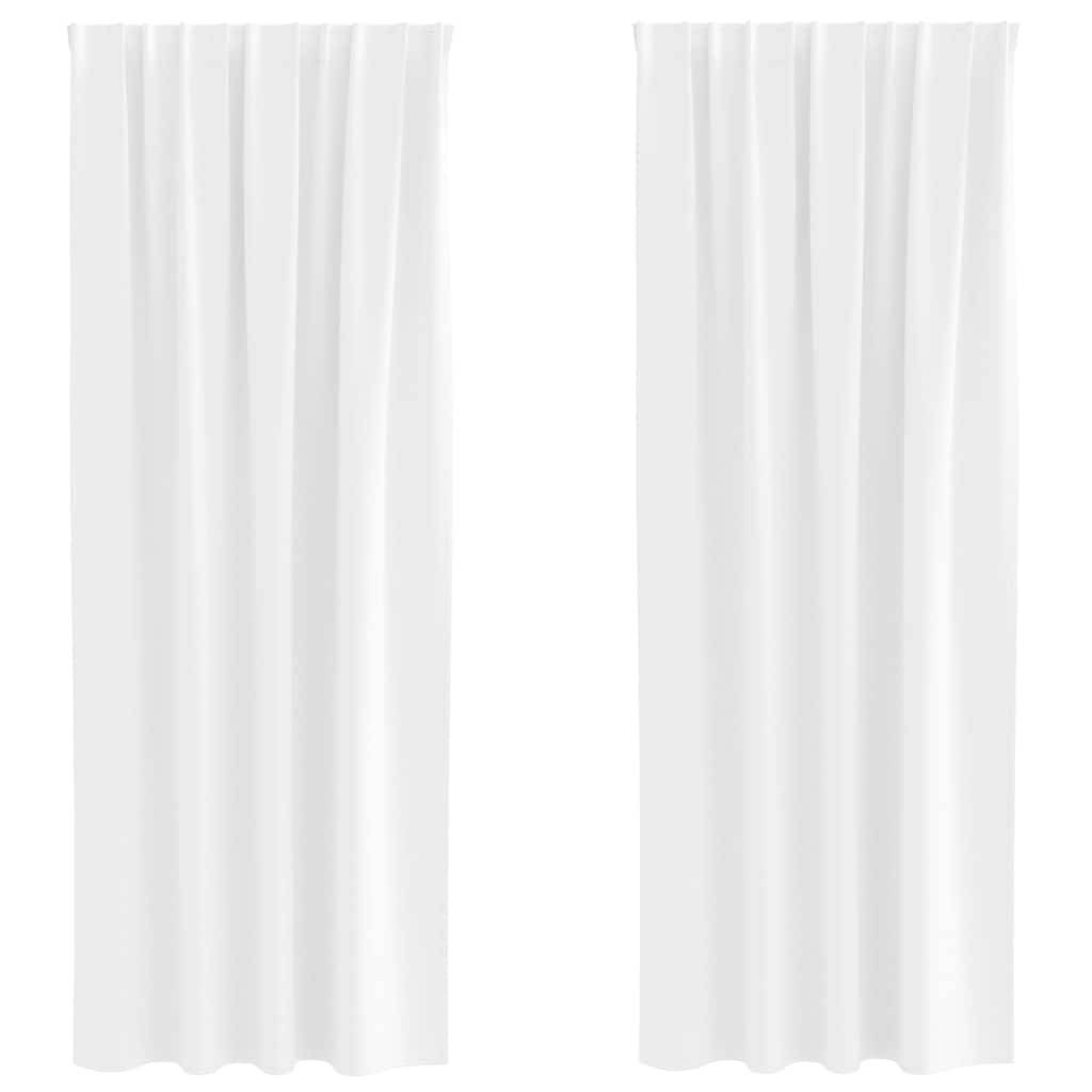 vidaXL Verdunkelungs-Vorhänge mit Ringen 2 pcs Reinweiß 245 x 140 cm