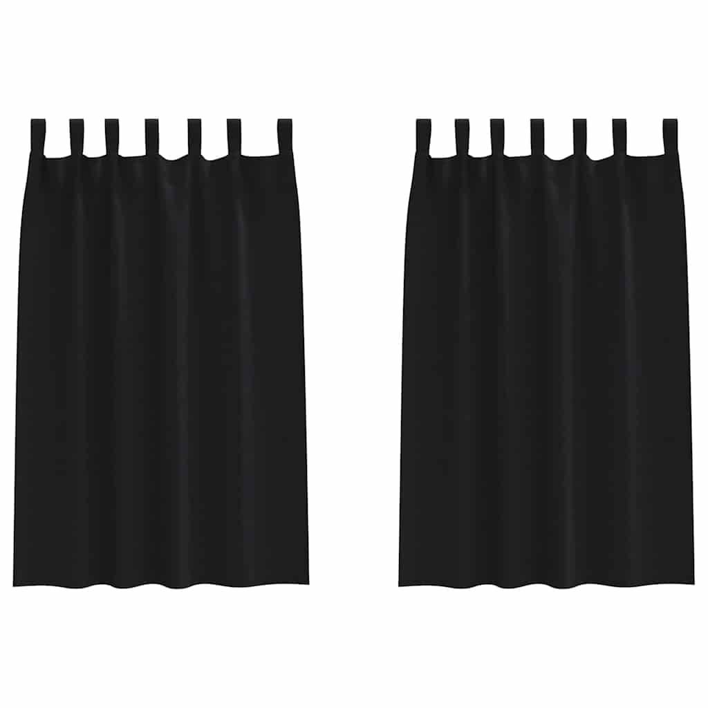 vidaXL Verdunkelungs-Vorhänge mit Ringen 2 pcs Schwarz 175 x 140 cm
