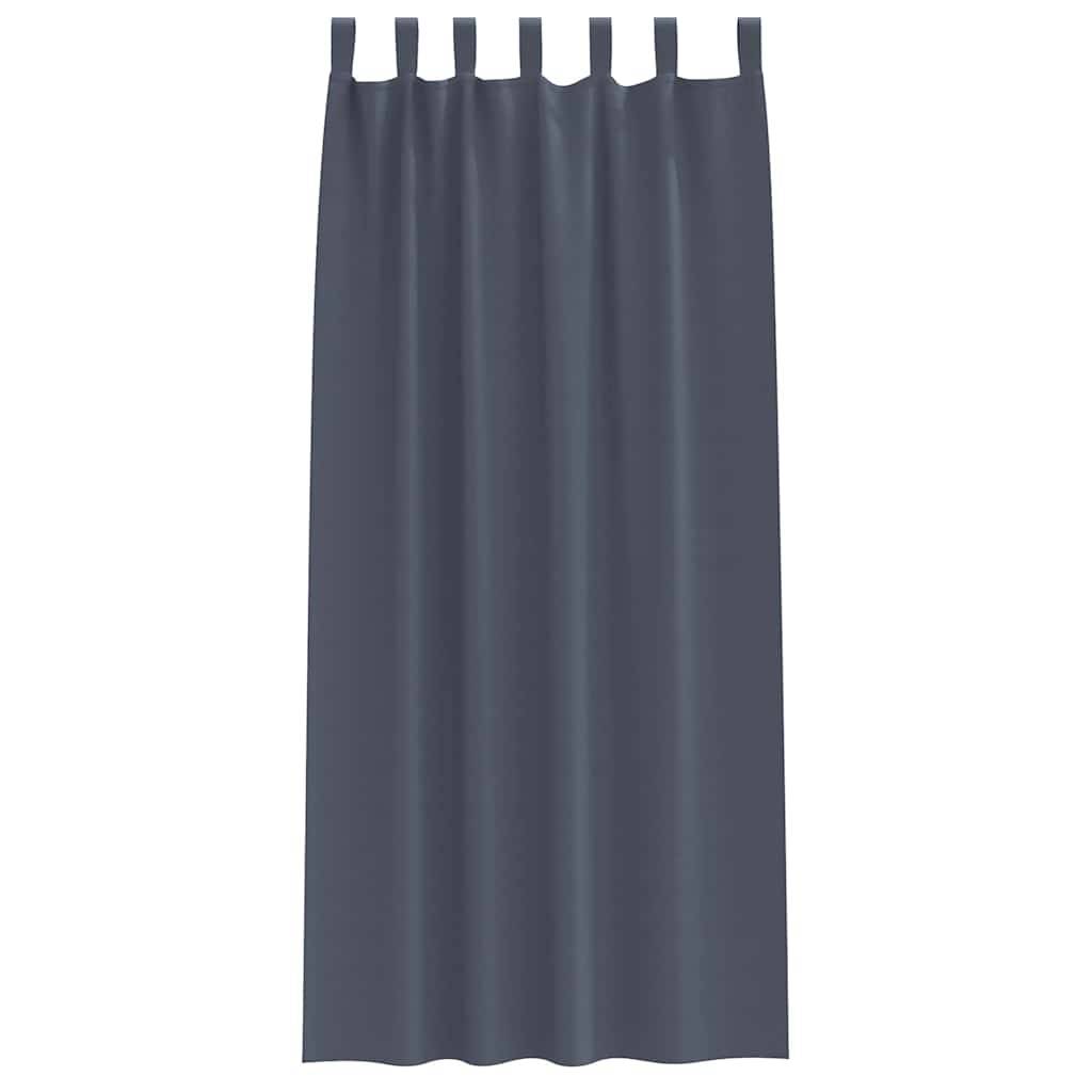 vidaXL Verdunkelungs-Vorhänge mit Ringen 2 pcs Anthrazit 225 x 140 cm