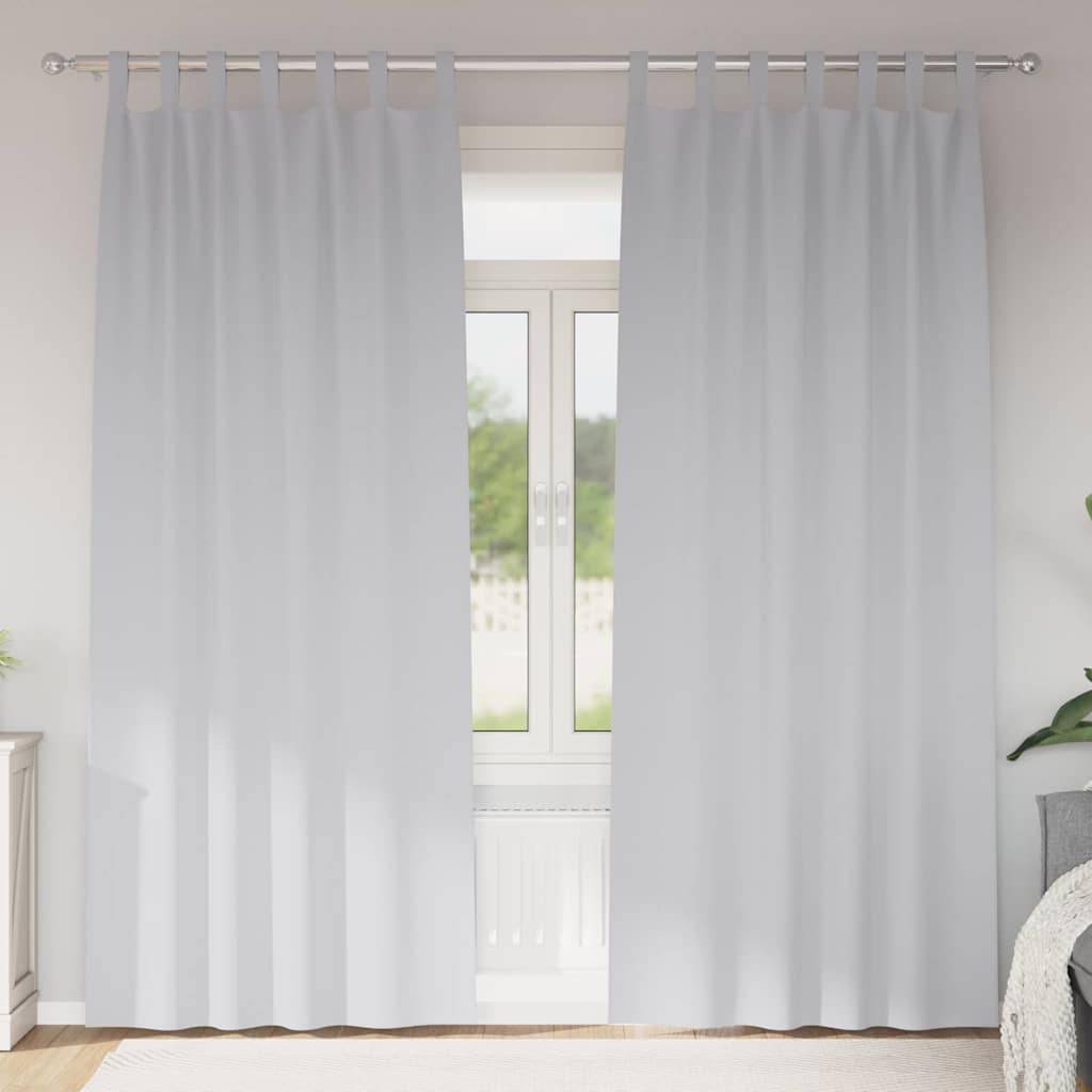 vidaXL Verdunkelungs-Vorhänge mit Ringen 2 pcs Helles Grau