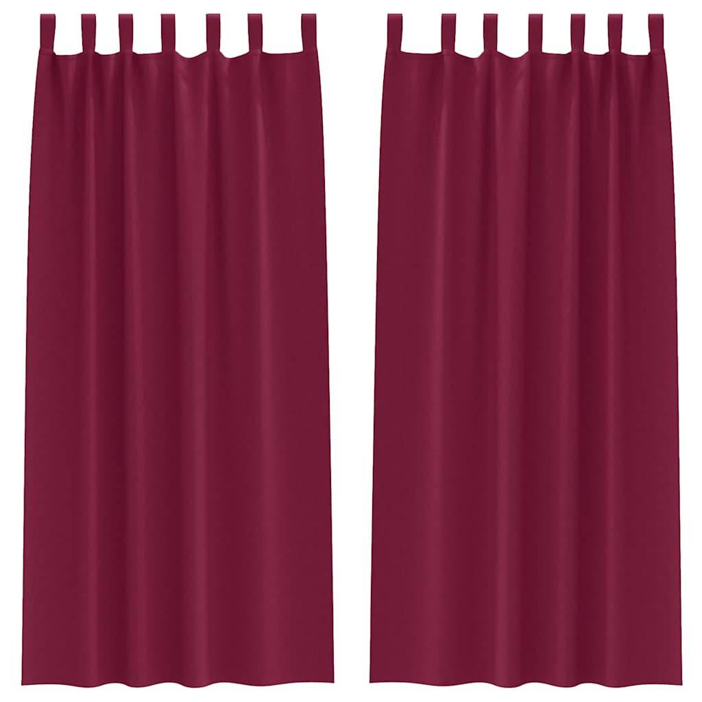 vidaXL Verdunkelungs-Vorhänge mit Ringen 2 pcs Weinrot 225 x 140 cm