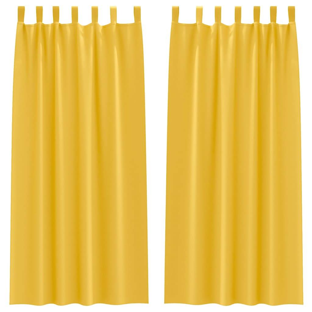 vidaXL Verdunkelungs-Vorhänge mit Ringen 2 pcs Senfgelb 260 x 140 cm