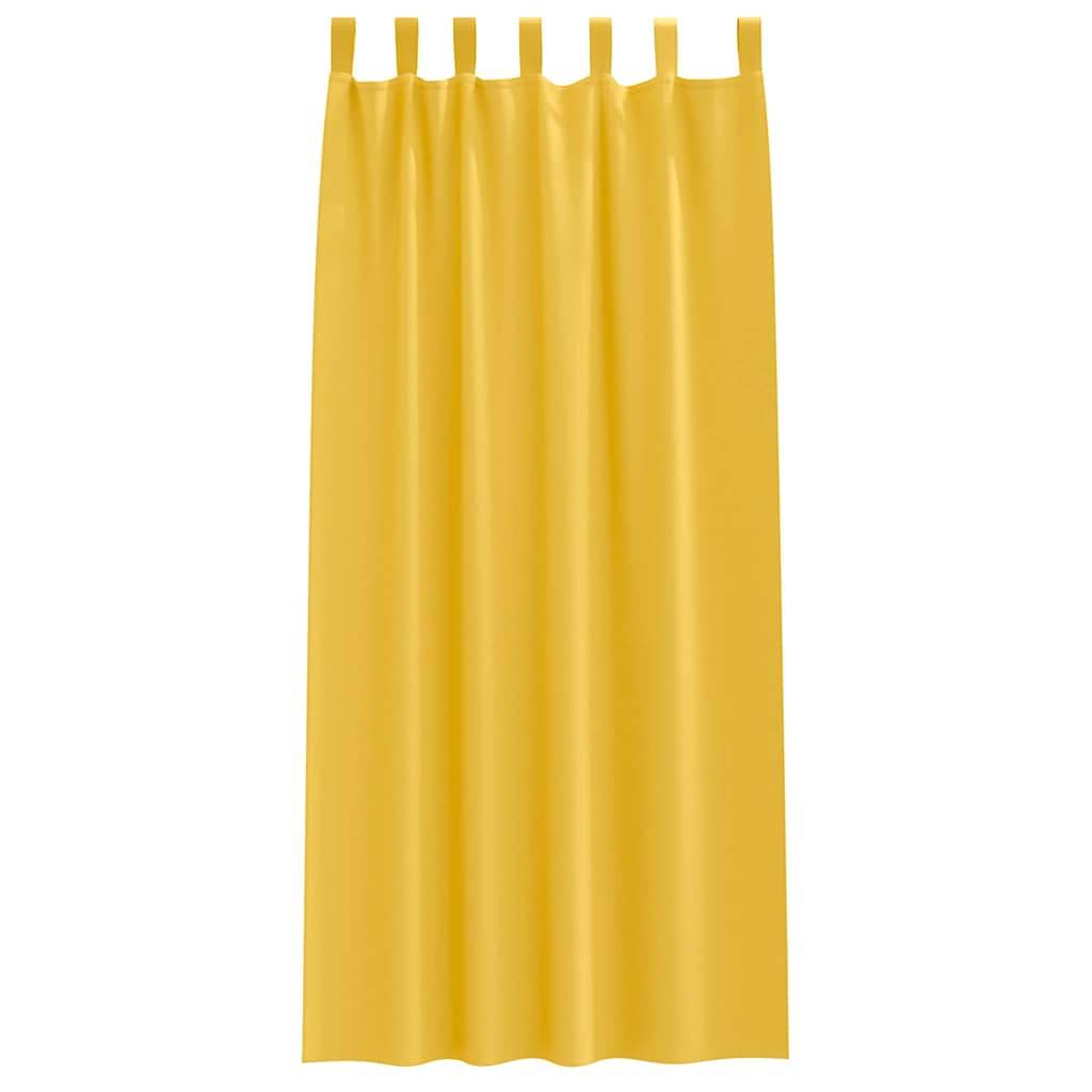 vidaXL Verdunkelungs-Vorhänge mit Ringen 2 pcs Senfgelb 260 x 140 cm