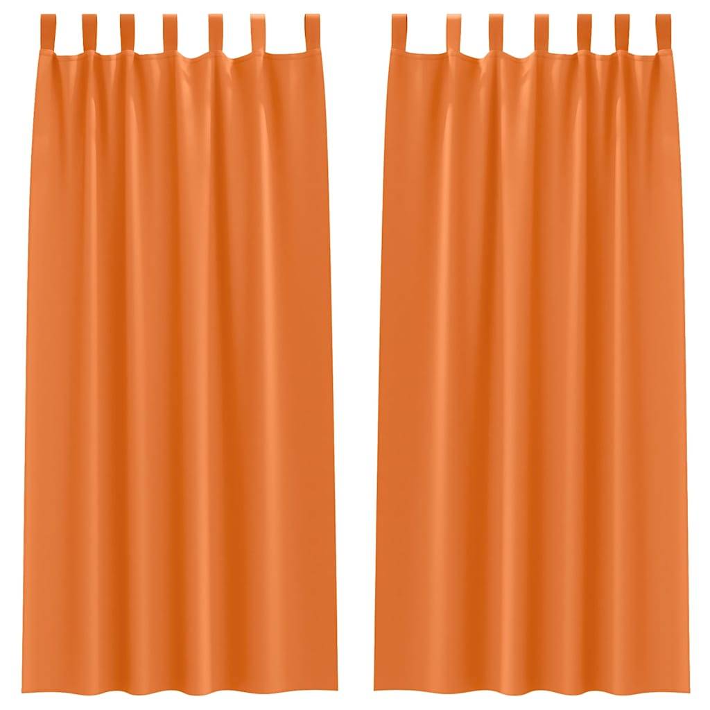 vidaXL Verdunkelungs-Vorhänge mit Ringen 2 pcs Helles Orange