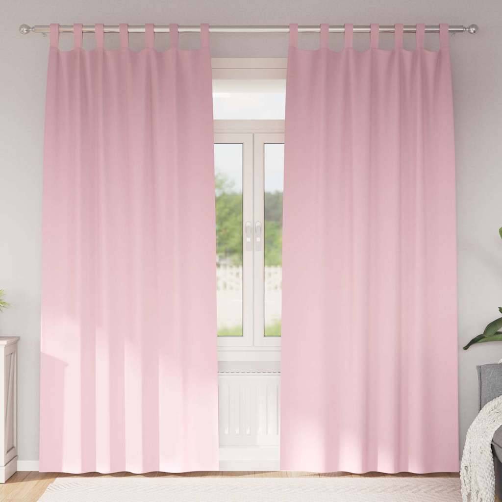 vidaXL Verdunkelungs-Vorhänge mit Ringen 2 pcs Babyrosa 245 x 140 cm