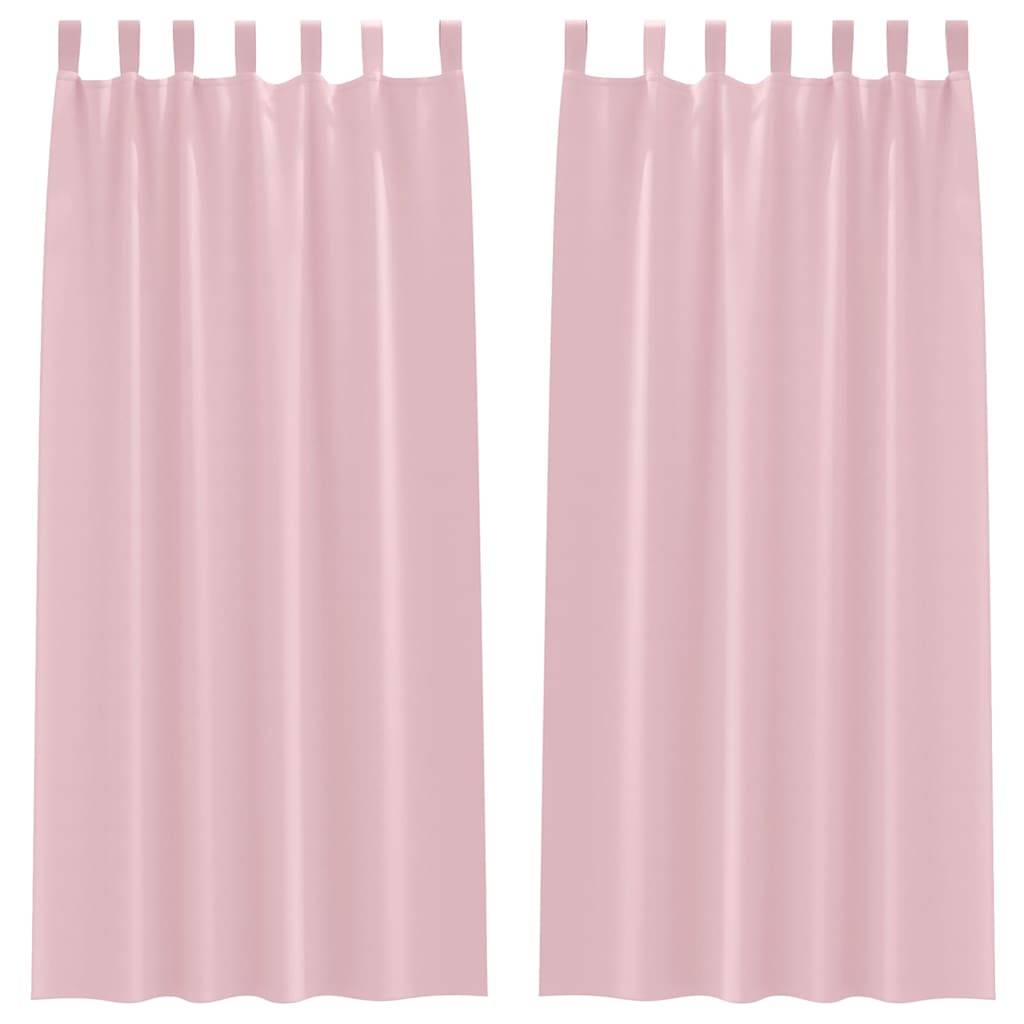 vidaXL Verdunkelungs-Vorhänge mit Ringen 2 pcs Babyrosa 245 x 140 cm