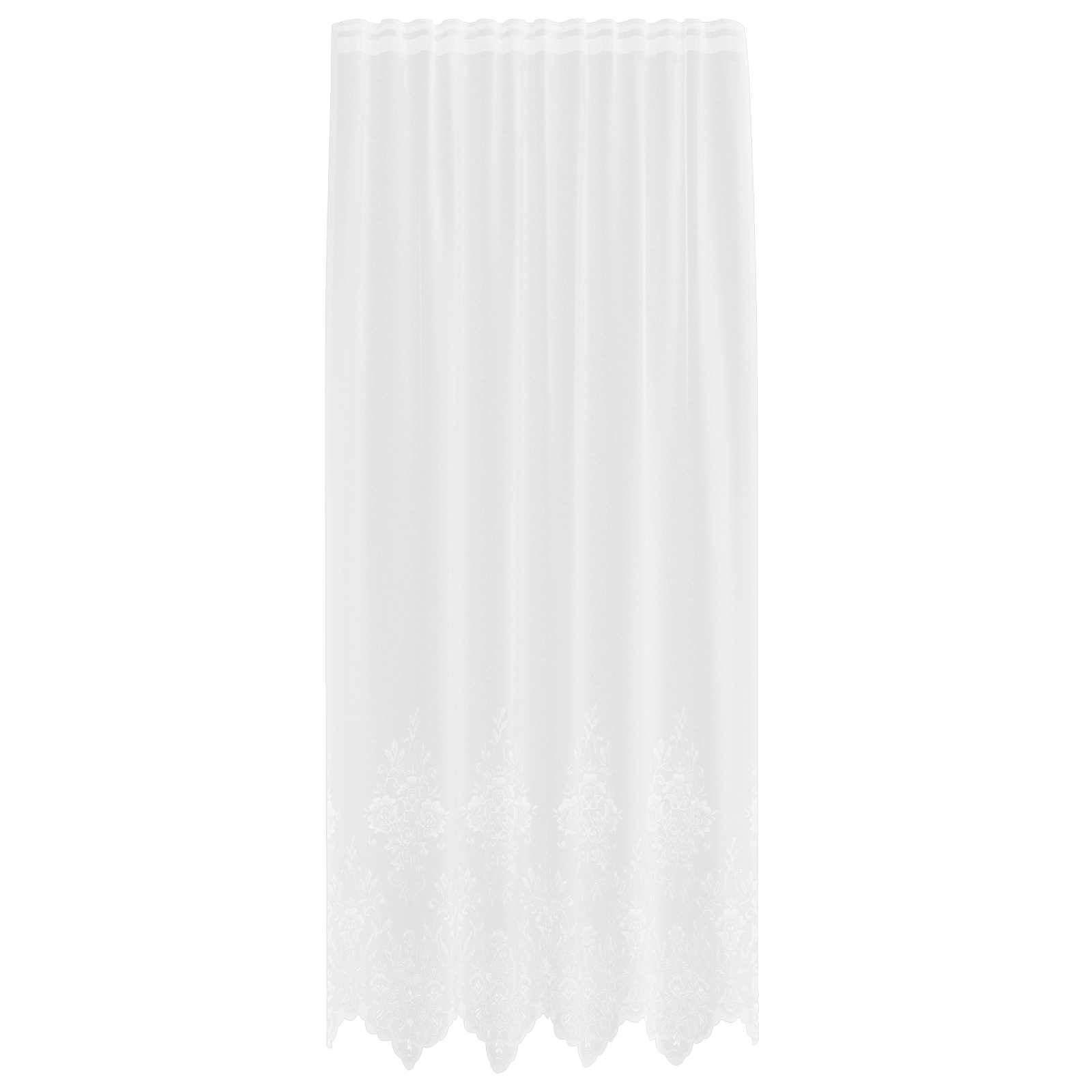 vidaXL Spitzenvorhang mit Vorhängen Floral Weiß 200 x 150 cm Polyester