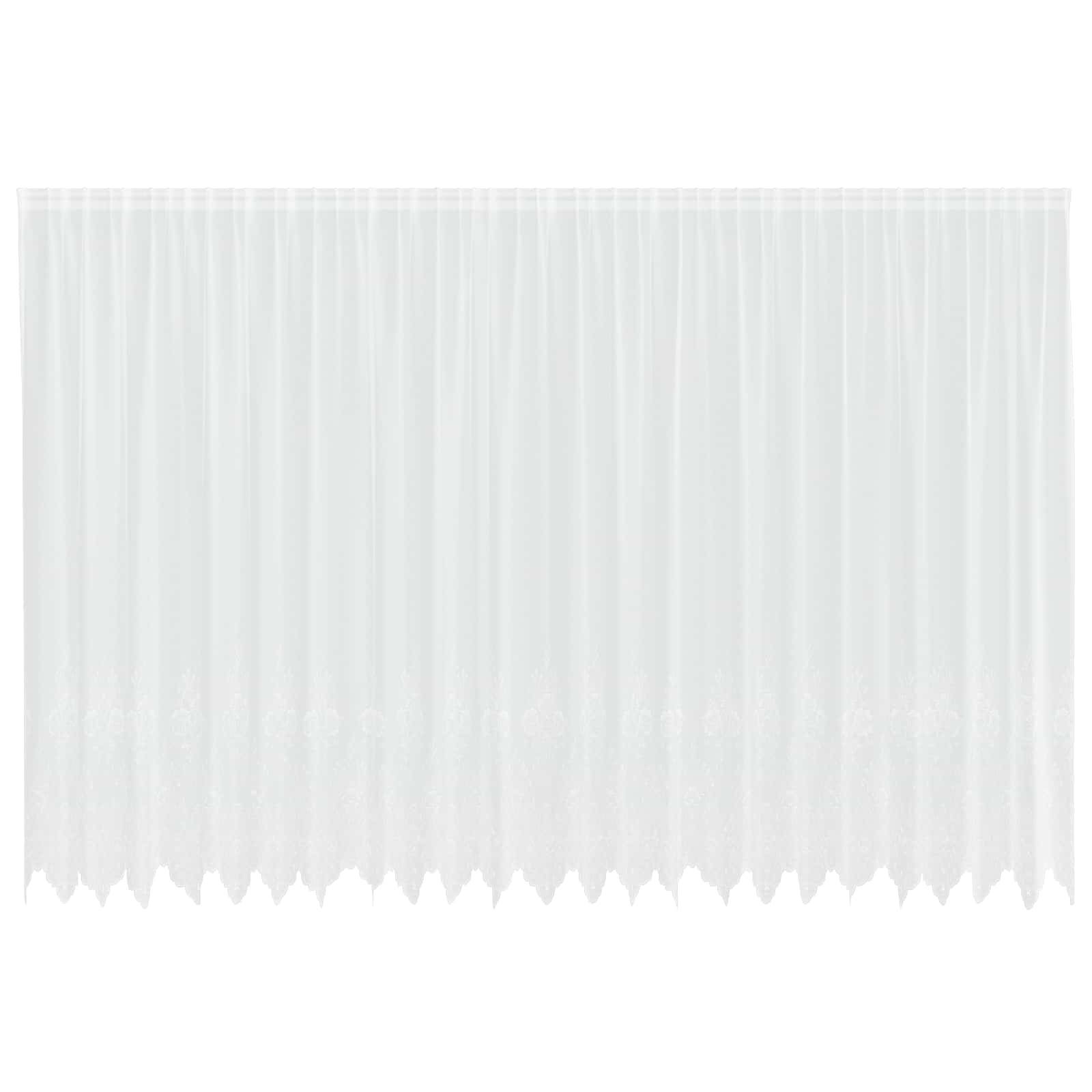 vidaXL Spitzenvorhang mit Vorhängen Floral Weiß 200 x 600 cm Polyester