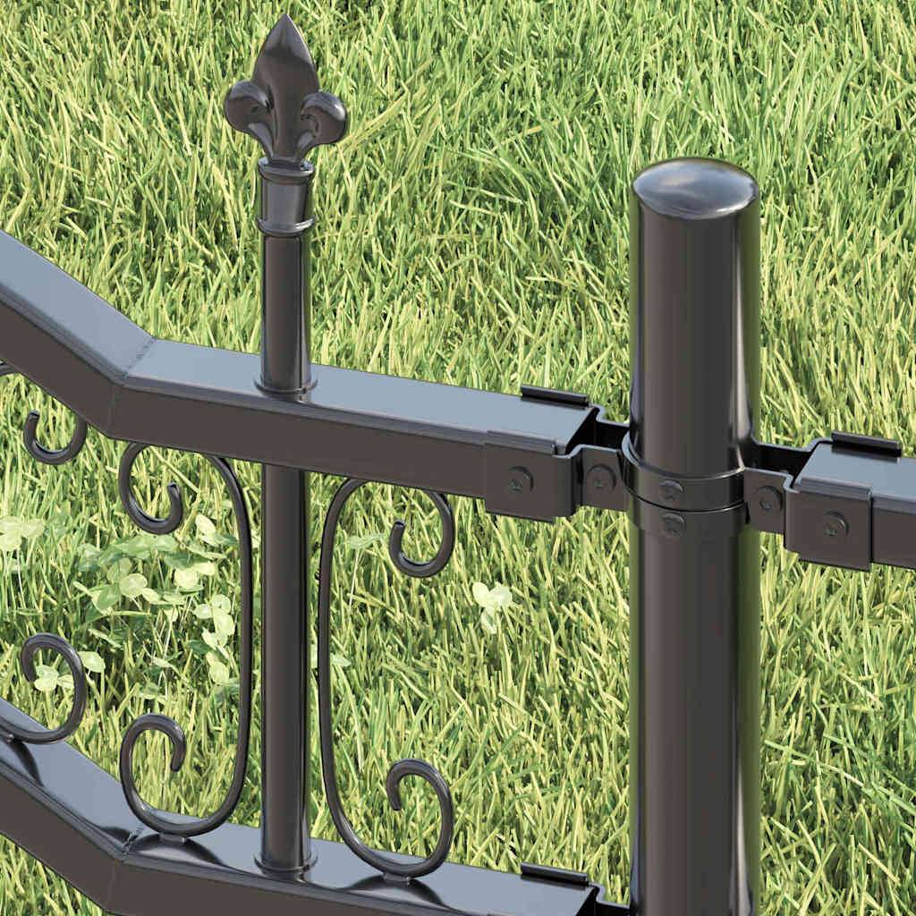 vidaXL Gartenzaun Kampen Grau 240 x 118 cm Pulverbeschichteter Stahl
