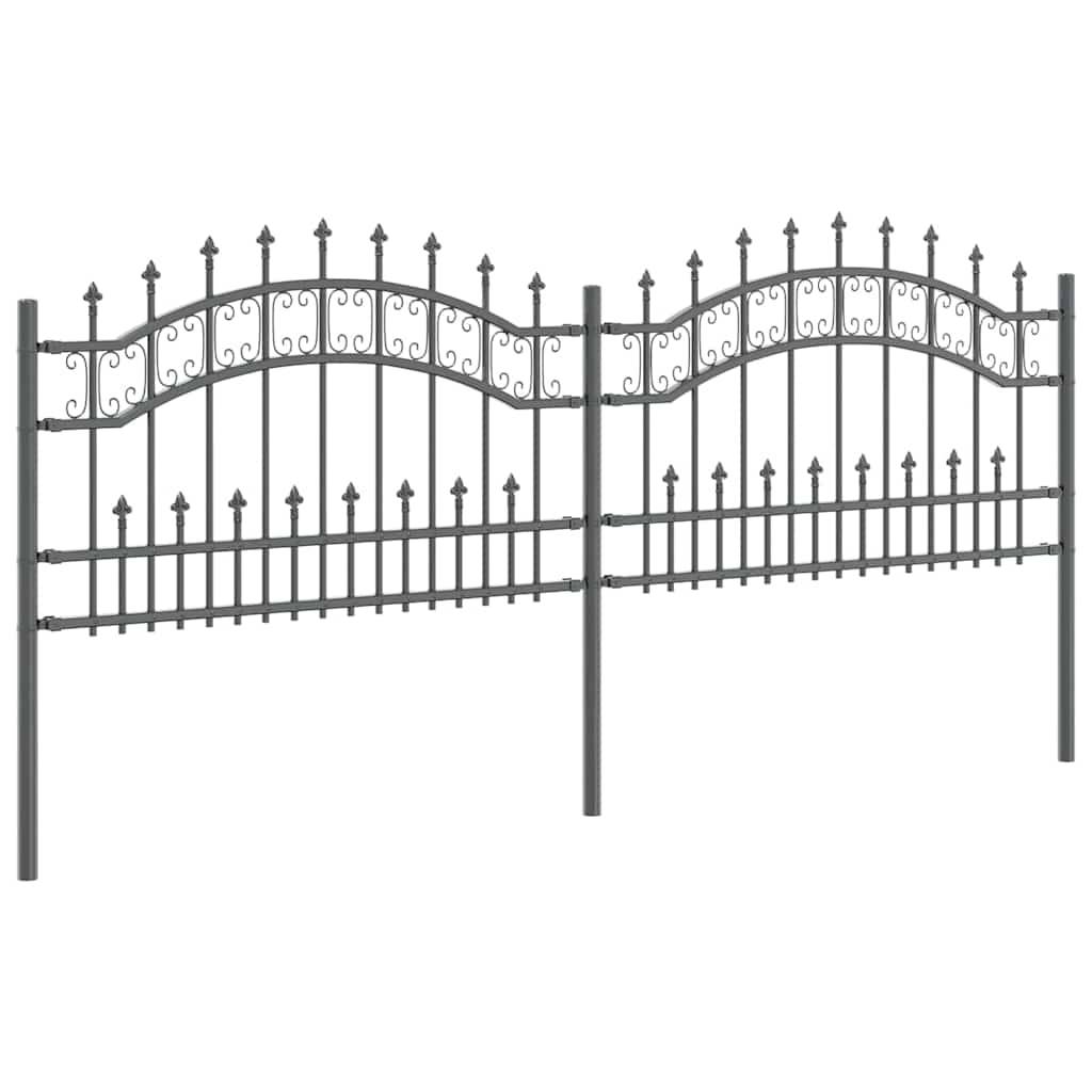 vidaXL Gartenzaun Kampen Grau 240 x 118 cm Pulverbeschichteter Stahl