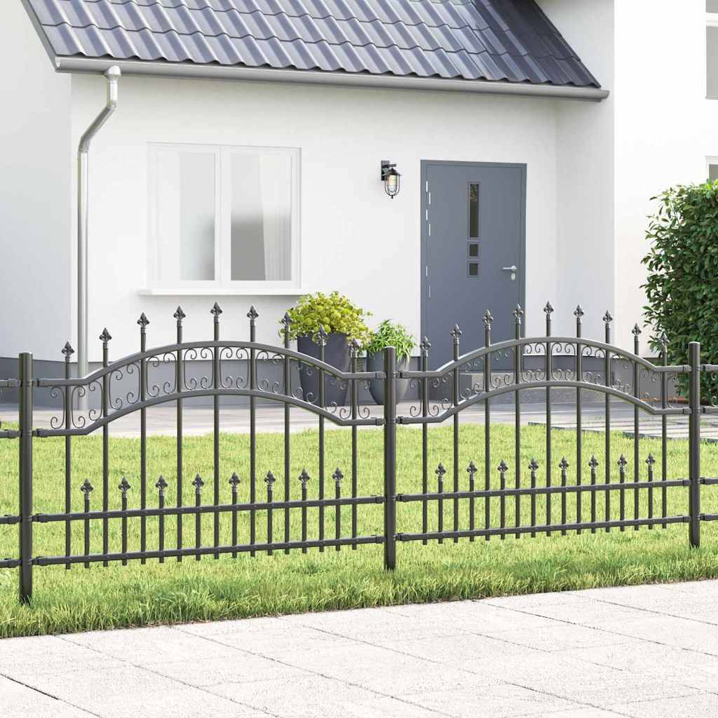 vidaXL Gartenzaun Kampen Grau 240 x 118 cm Pulverbeschichteter Stahl