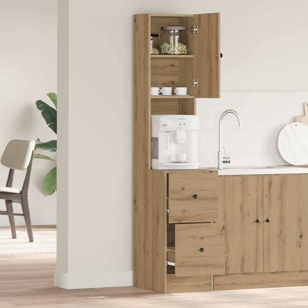 vidaXL Küchenbuffet mit Schubladen Artisan-Eiche 32 x 50 x 180 cm