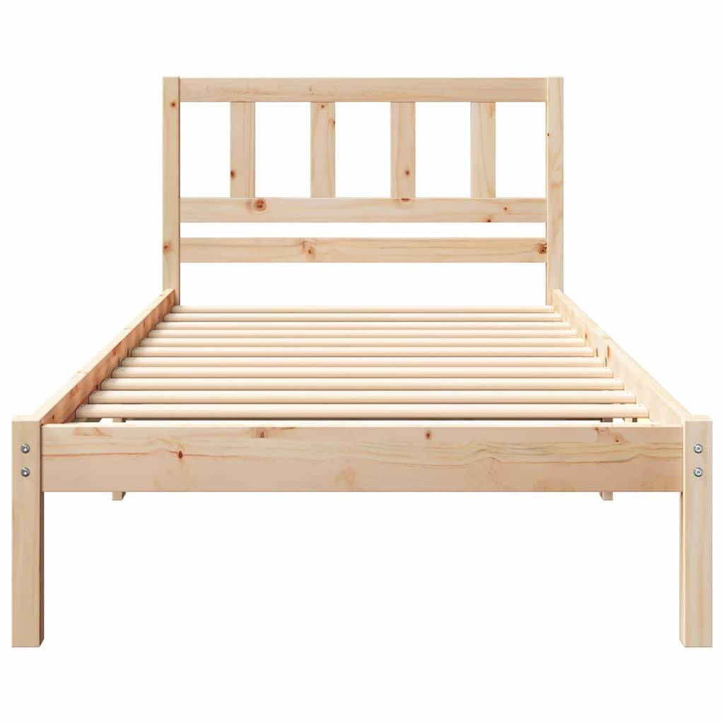 vidaXL Bettrahmen mit Kopfteil Braun 80 x 200 cm Massives Kiefernholz