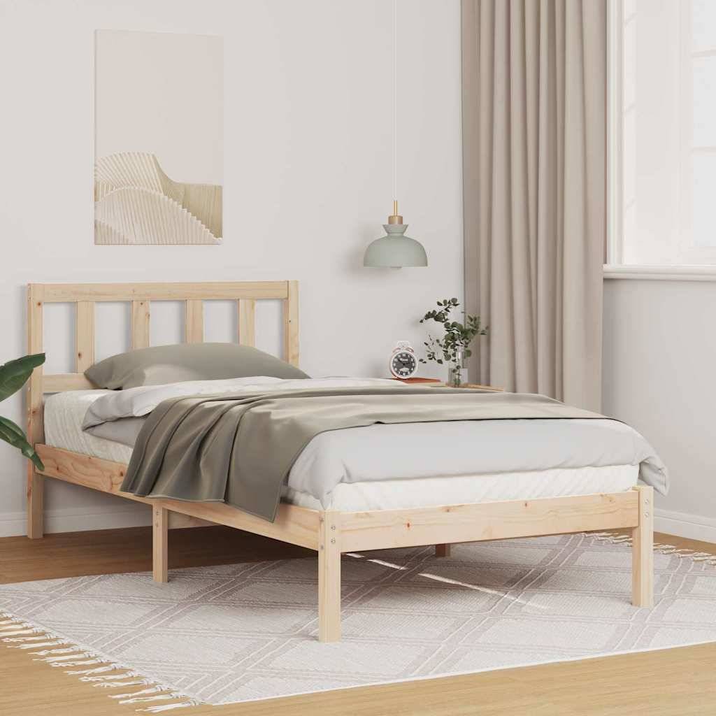 vidaXL Bettrahmen mit Kopfteil Braun 80 x 200 cm Massives Kiefernholz