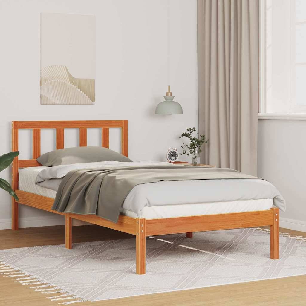 vidaXL Bettrahmen Wachsbraun 80 x 200 cm Massives Kiefernholz