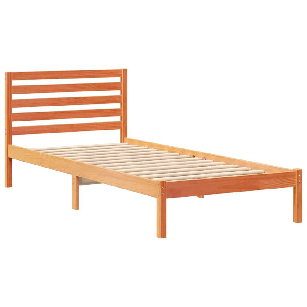 vidaXL Bettrahmen Wachsbraun 80 x 210 cm Massives Kiefernholz
