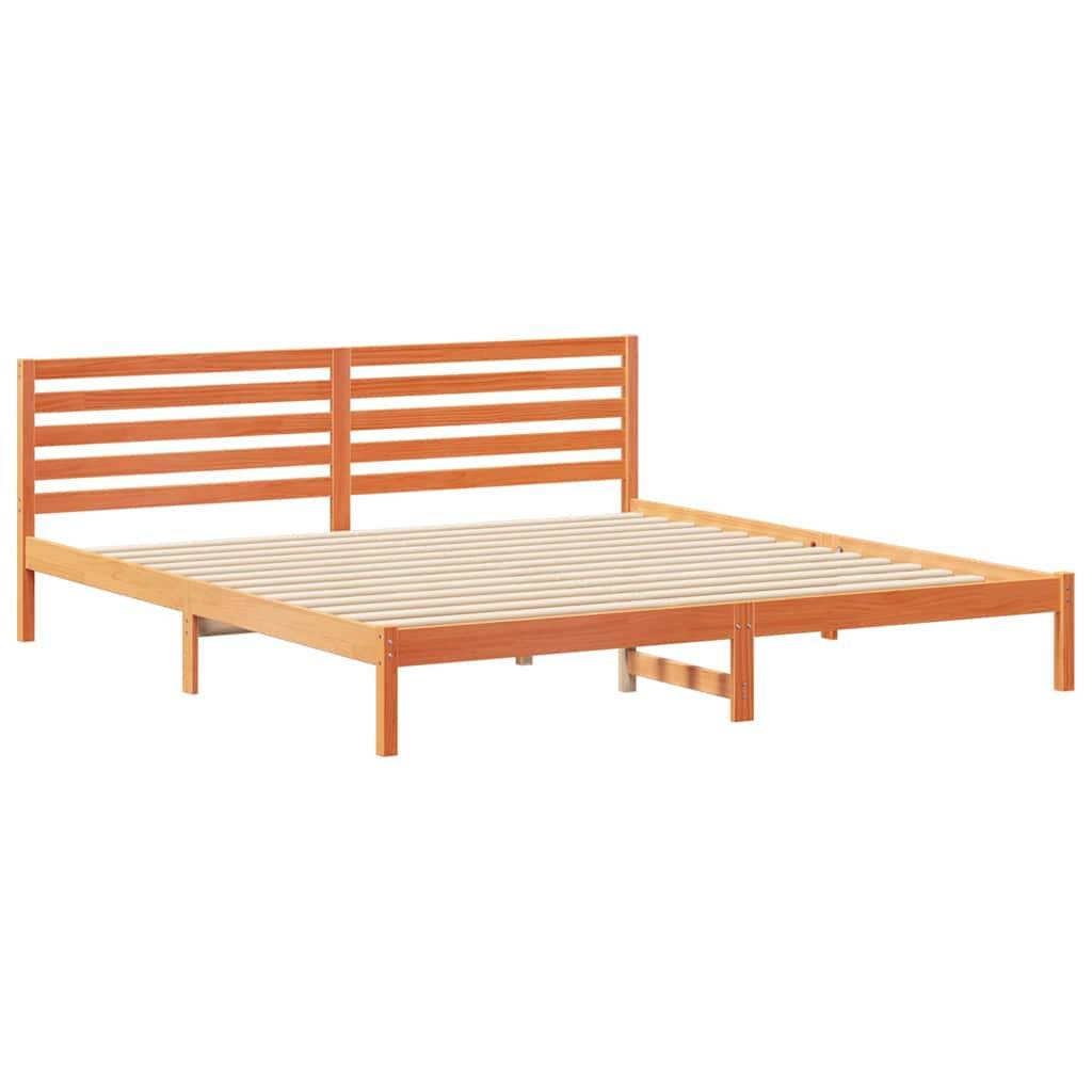 vidaXL Bettrahmen Wachsbraun 180 x 220 cm Massives Kiefernholz