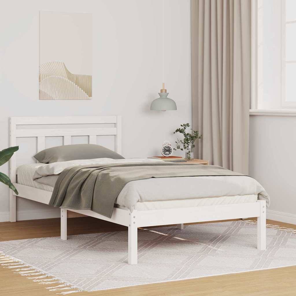 vidaXL Bettrahmen Weiß 80 x 200 cm Massives Kiefernholz